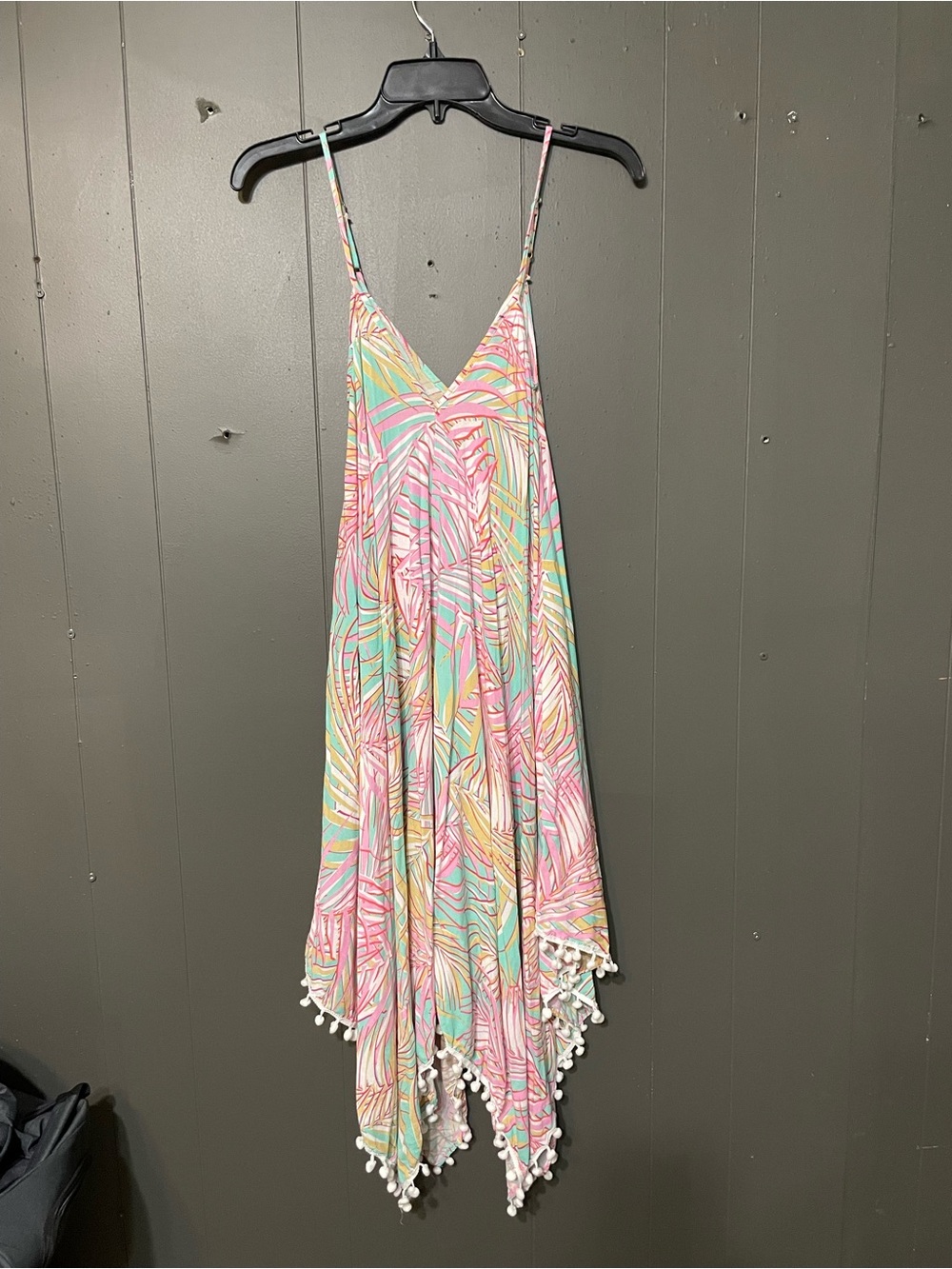 GOA Beachwear by Japna Womens Floral Pastel Palm-Print Midi Dress Medium